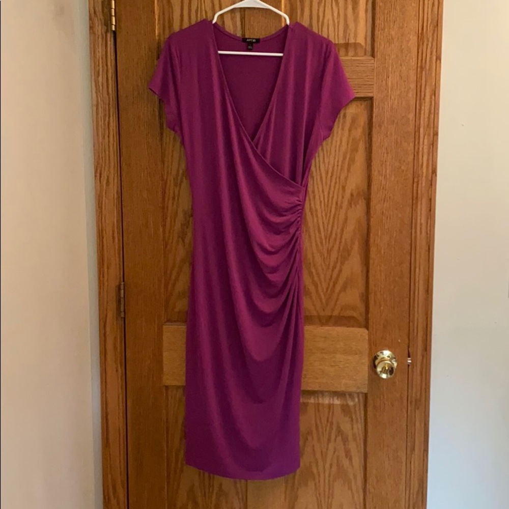 Purple midi dress.